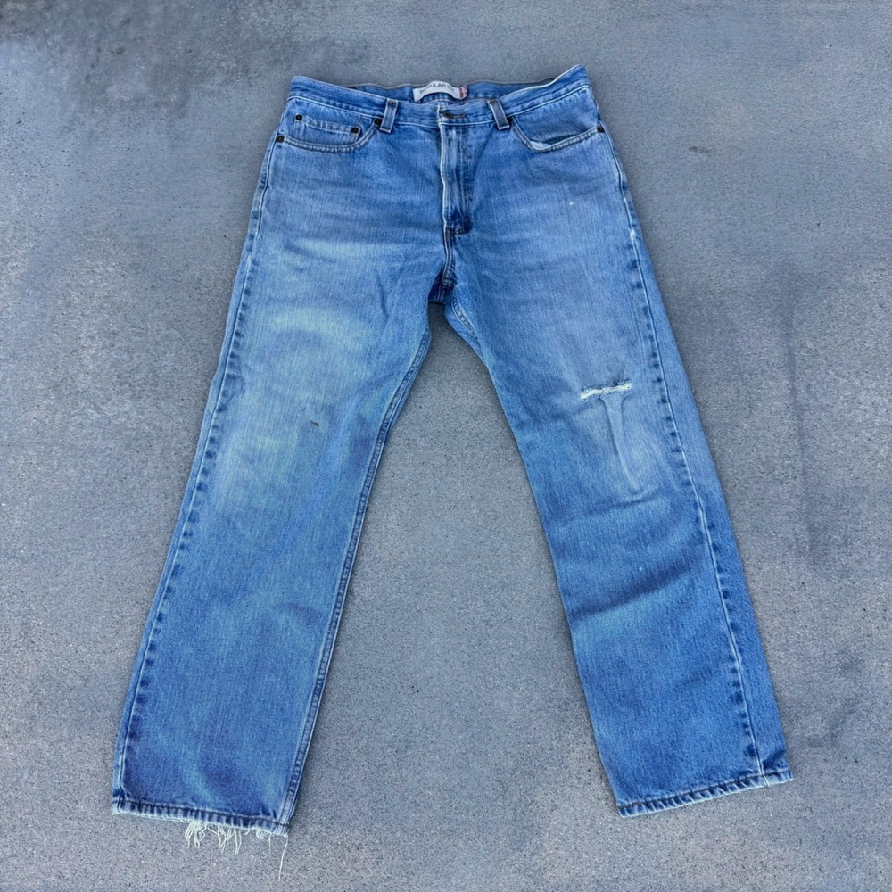 Levi's 505 Regular Fit Jeans Mens 36x30 Blue Denim Straight Leg 100% Cotton